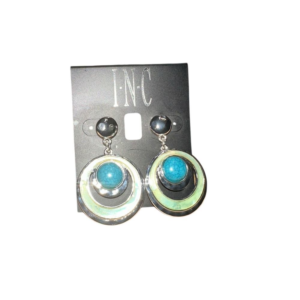 INC International Concepts Silver Geometric  Hoop Earrings